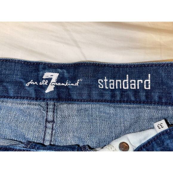 7 FOR ALL MANKIND STANDARD STRAIGHT LEG JEANS MEN'S SIZE 33x31 DARK WASH - Picture 4 of 8